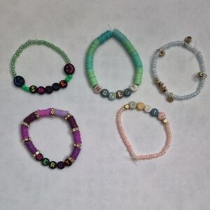 5in Colorful Beaded Kids Bracelets Set